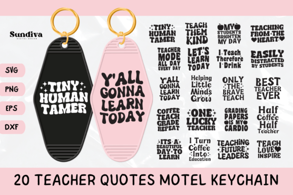 20 Teacher Sayings Motel Keychain SVG Review