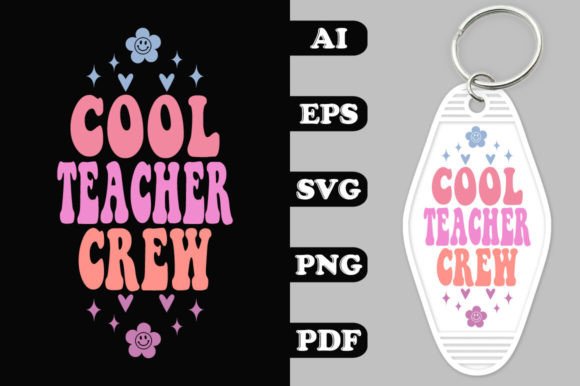 Cool Teacher Crew Groovy Key Chain SVG Review
