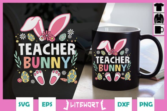 Cute Teacher Bunny Ears Paws Easter SVG Review
