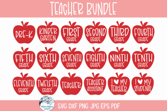 Teacher Apple Class Names SVG Bundle Review