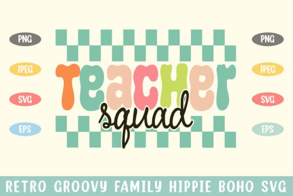 Teacher Squad Groovy Hippie Boho SVG Review